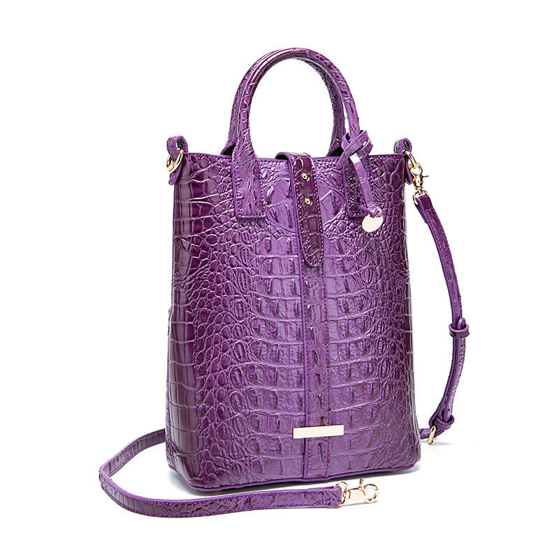 Sac à bandoulière rétro multicolore à motif crocodile concave-convexe pour femme