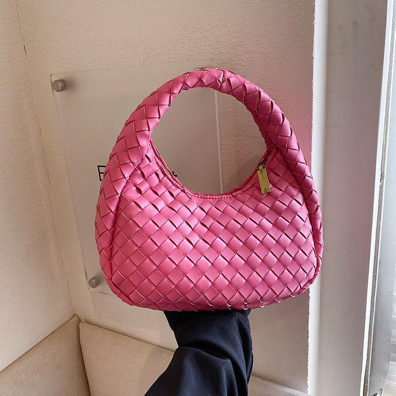 Woven Tote Cute Solid Color Fashion All-match Handbag