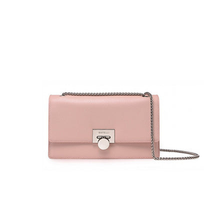 Bolso de hombro de diseño pequeño con cadena de cuero para mujer