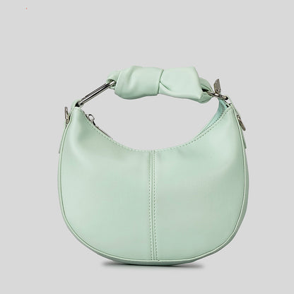 Sac à main en PU souple et simple à la mode pour femme avec coutures de niche nouées