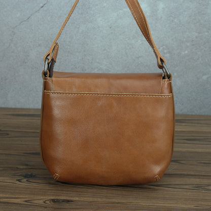 Retro Simple Leather Crossbody Bag For Women