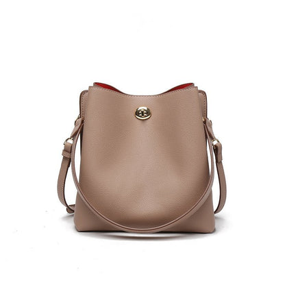 Sac seau messager tendance couleur unie pour femme