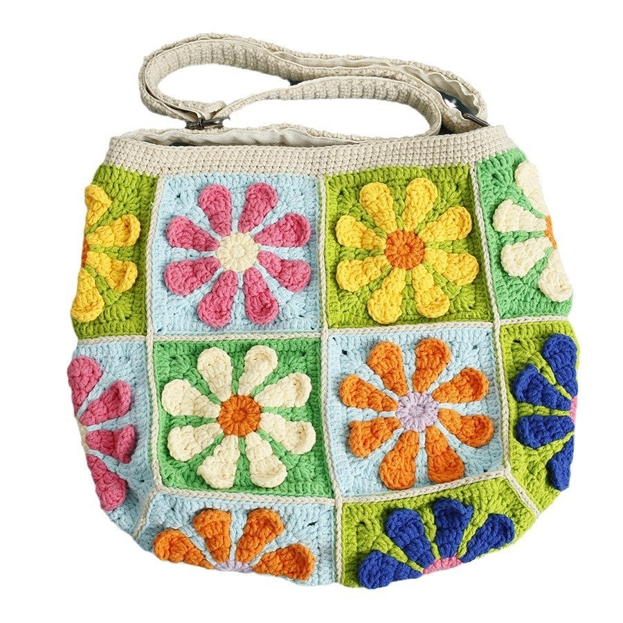 Hand-woven Sevenleaf Crossbody Women's Bag