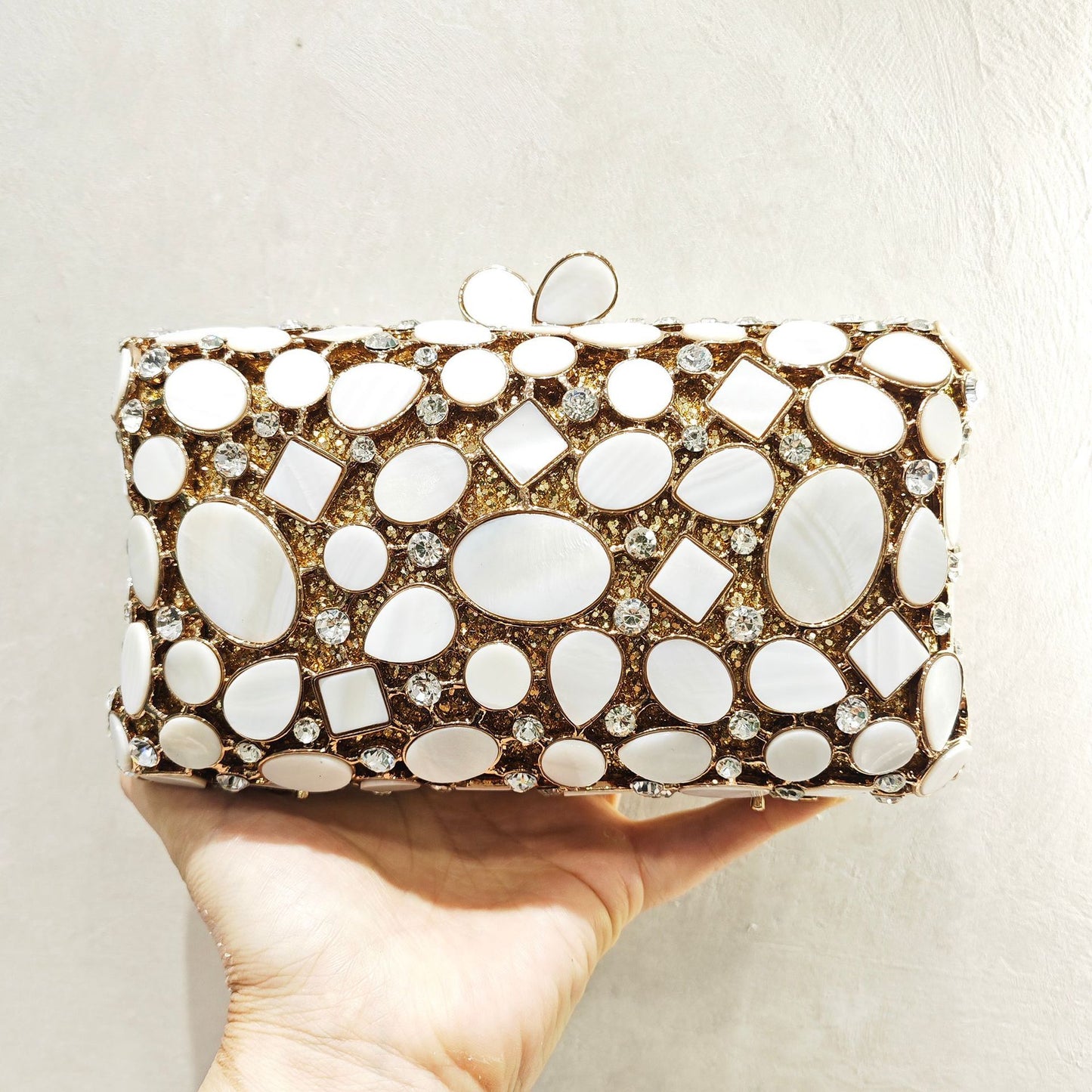 Full Diamond Shell Dinner Clutch Crystal Hollow Women's Bag