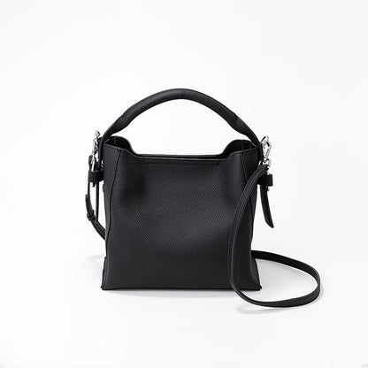 Sac seau tendance en cuir de vachette avec couche supérieure pour femme