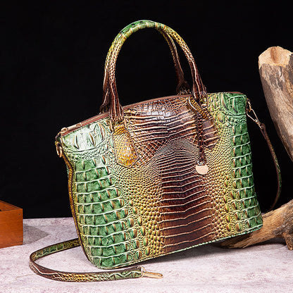 Sac messager portable à motif crocodile rétro pour femme