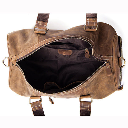 Bolso de viaje vintage de piel Crazy Horse para hombre