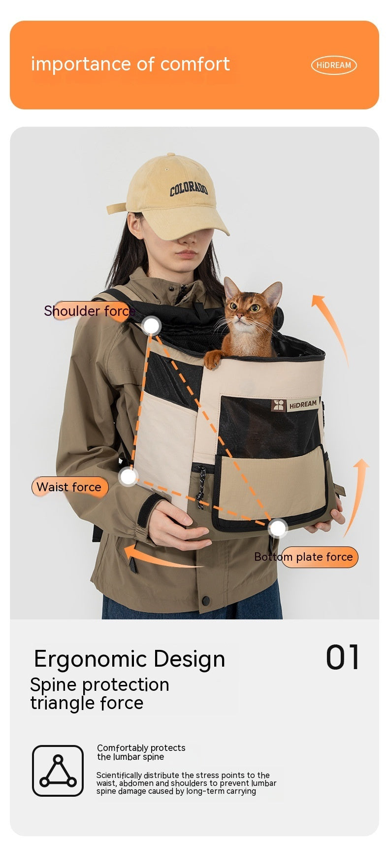 Sac à dos pour animaux de compagnie, ombrage et ventilation, étui de transport portable