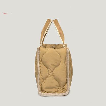 Bolso de mano de algodón suave y otoñal para mujer, sencillo